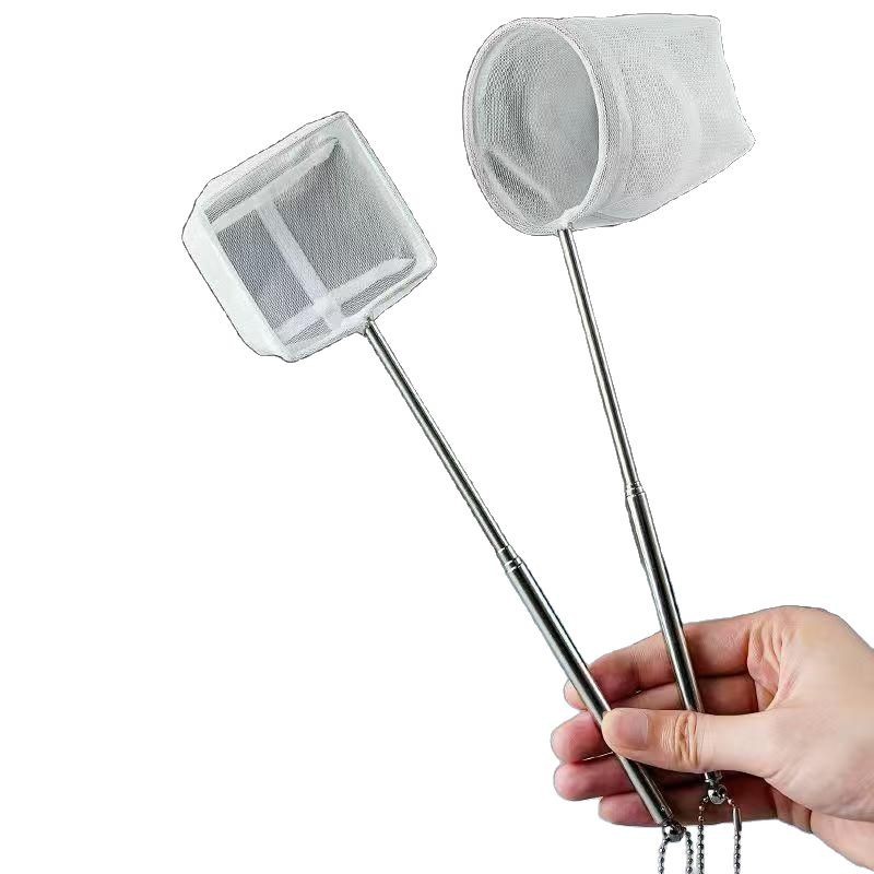 Telescopic 3D Fishing Net for Aquariums, Suitable for Catching Guppies, Bettas, and Ornamental Fish, Stainless Steel Scoop Net