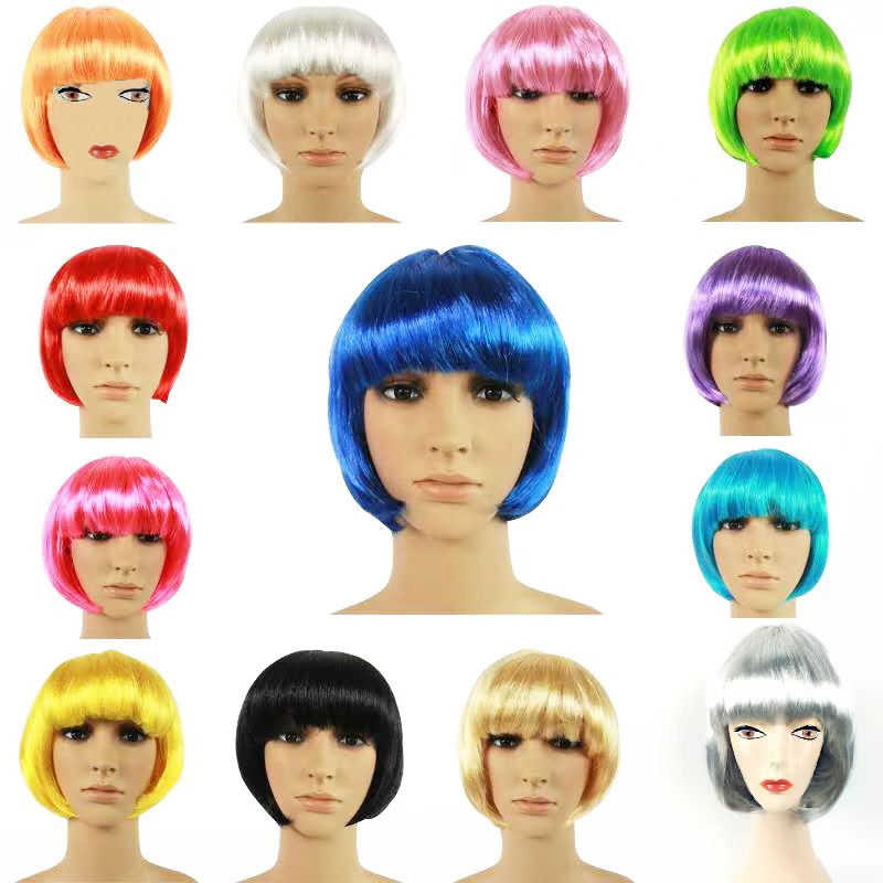 Factory Outlet Bobo Short Hair Color Wig Student Head Wig Party Wig