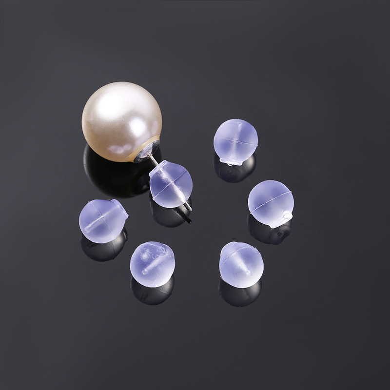 Fashion spherical anti-prick anti-drop ear plug cross-border new silicone earrings anti-drop diy handmade ear accessories