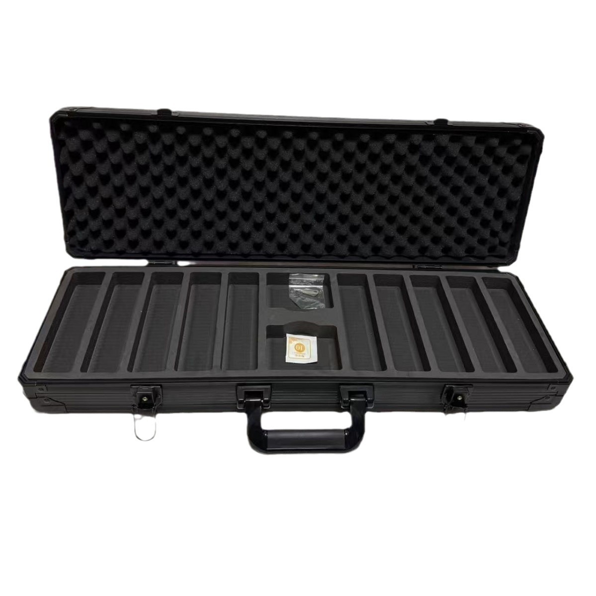 Factory Direct Sales Aluminum Alloy Pure BlacK K-shaped EVA Inner Grids 500-type Chip Suitcase Leisure Entertainment PoKer Dice