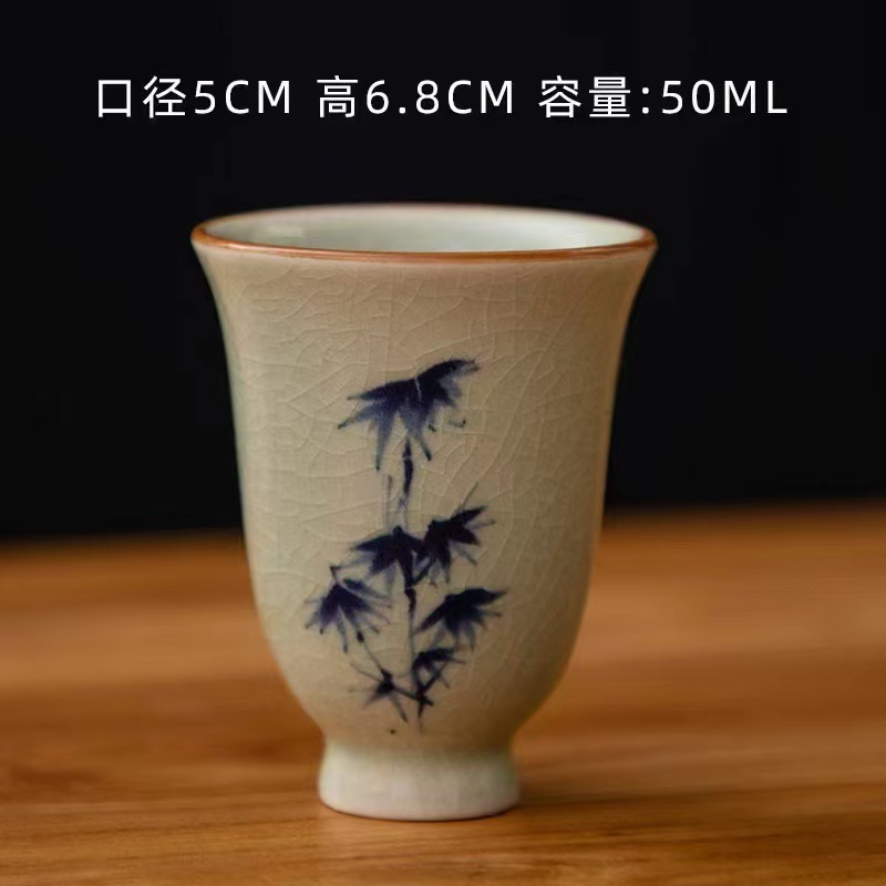 Tea Cup for Home Use, Master Cup, Ru Kiln Tasting Cup, Kung Fu Tea Cup, Tea Ceremony Cup, Water Cup, Tea Brewing Cup, Tea Set Accessory, Tall Handle