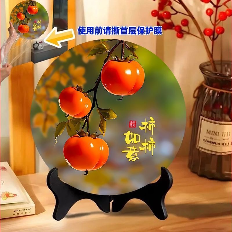 Wish Come True Persimmon Ornament Modern Decorative Painting Photo Frame Dining Room Office Desktop Decoration Display