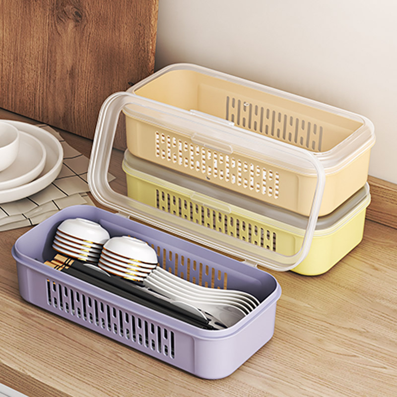 Chopsticks cage with lid household soup spoon basket chopsticks tube kitchen drain chopsticks spoon tableware storage box chopsticks cage box