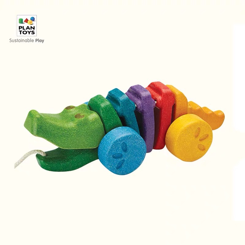 Деревянная игрушка Крокодил для детей Тянущая игрушка для младенцев Подарок для малышей