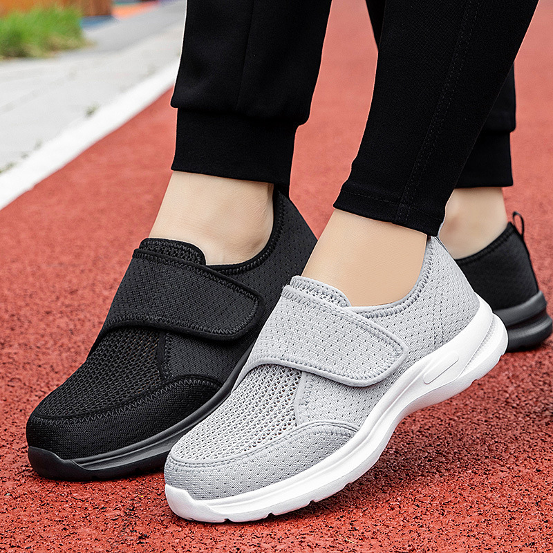 Widened Walking Shoes for the Elderly Summer Flying Mesh Lightweight Fashionable Simple Healing Shoes Fashionable Shoes for Mother Shoes for the Elderly