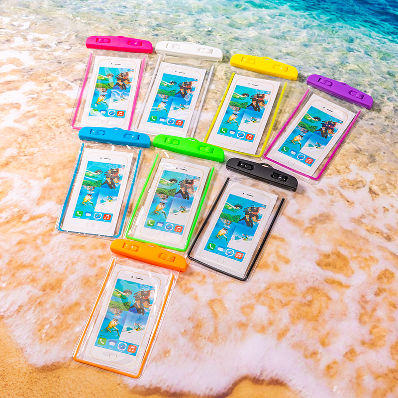 Luminous waterproof mobile phone bag outdoor sports halter mobile phone case PVC transparent touch screen waterproof bag factory wholesale