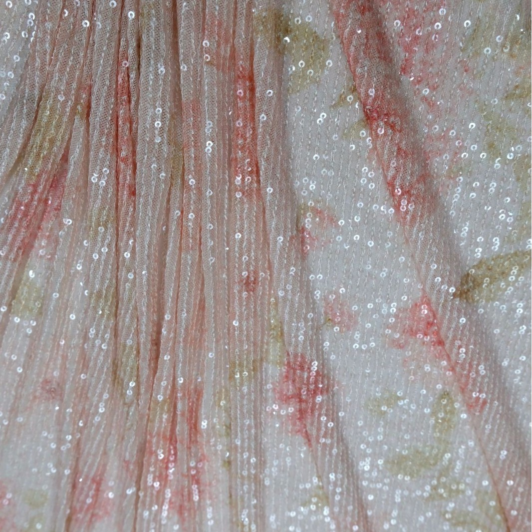 Printed Custom Straight Embroidered Women's and Children's Clothing Dress Sequin Sequin Clothing Fabric