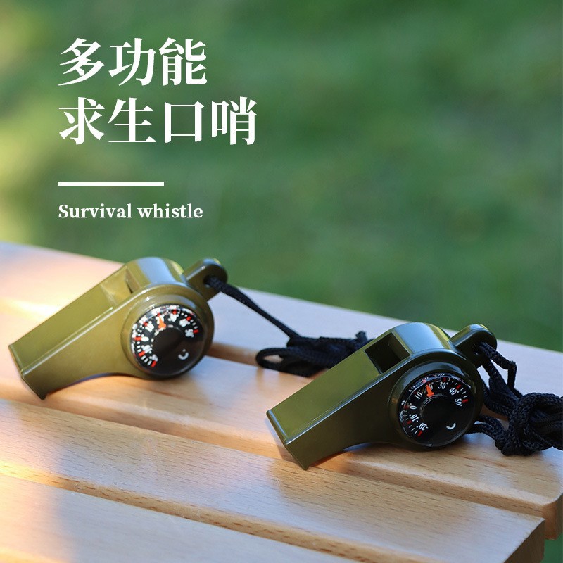Пластиковый многофункциональный свисток 3 в 1, свисток для спасения, компас, термометр, свисток для судей