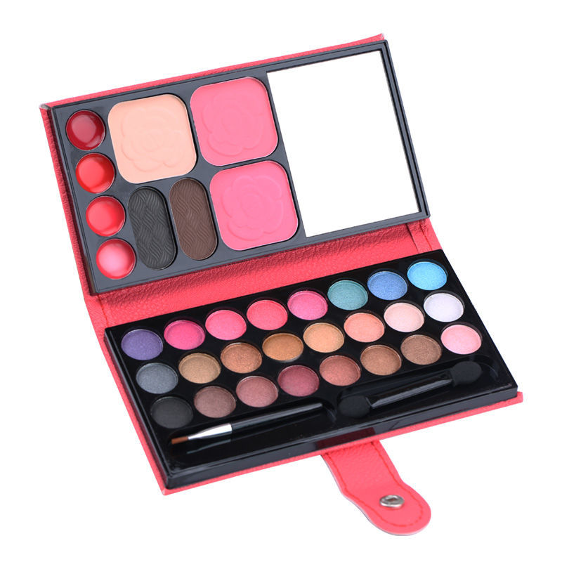 Lamera 33 Color Makeup Box Pearlescent Blush Red Lip Mud Eyebrow Powder Cake Eye Shadow Plate June 1 Festival Stage Performance