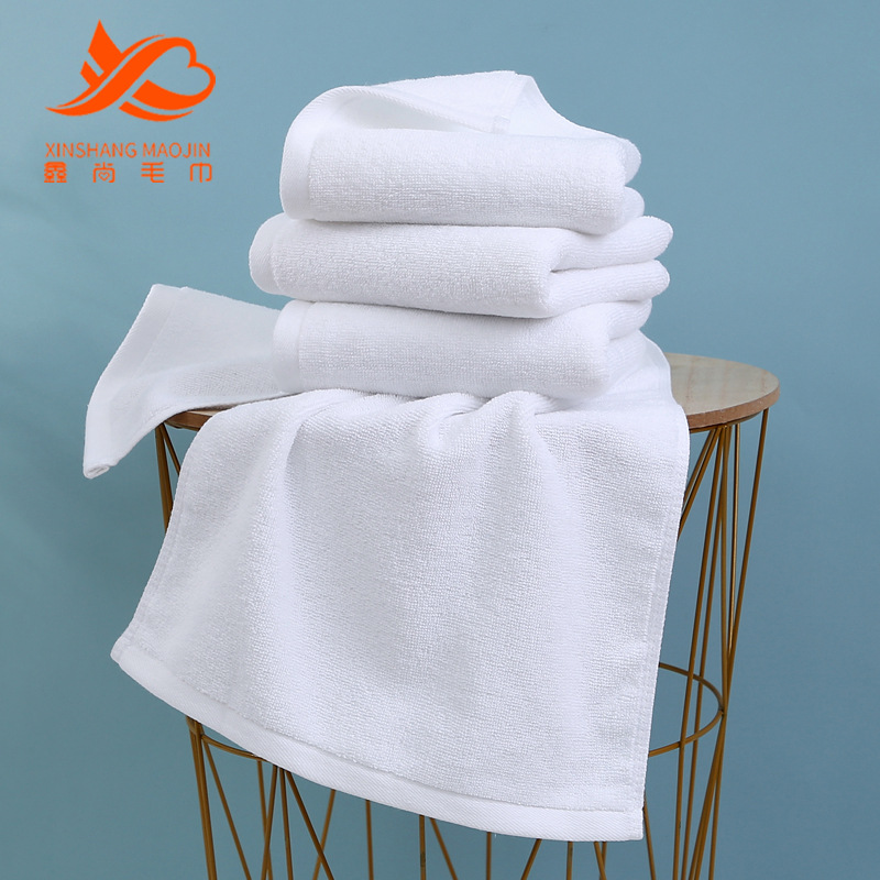 Hotel white towel bath towel wholesale cotton hotel bath hot spring sweat Steam towel labor protection white towel custom logo