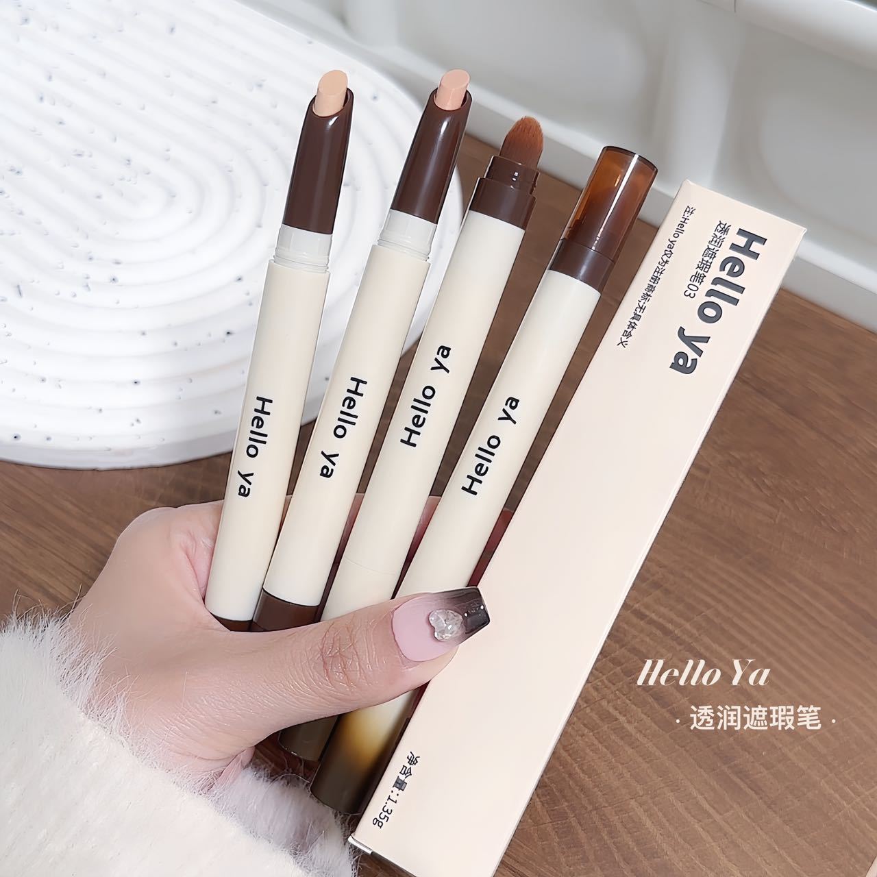 Helloya прозрачный консилер-карандаш покрывает следы акне и темные круги, осветляет тон кожи, консилер и кисть в одном