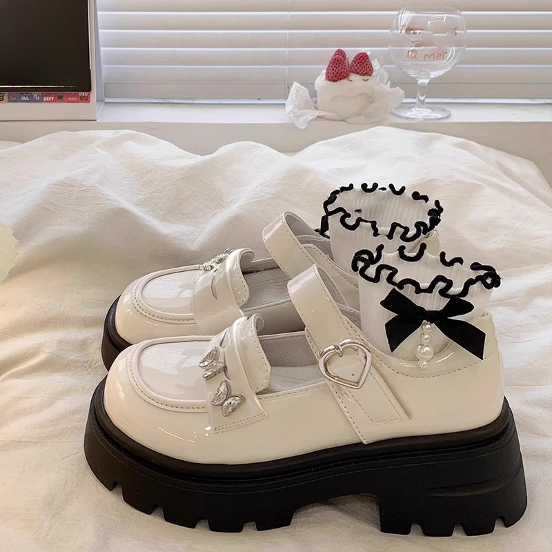 2025 Spring and Autumn New Girls' Leather Shoes for Older Children, Soft Sole Casual Shoes for Students, Performance Black Leather Shoes, Internet Celebrity Trendy Style