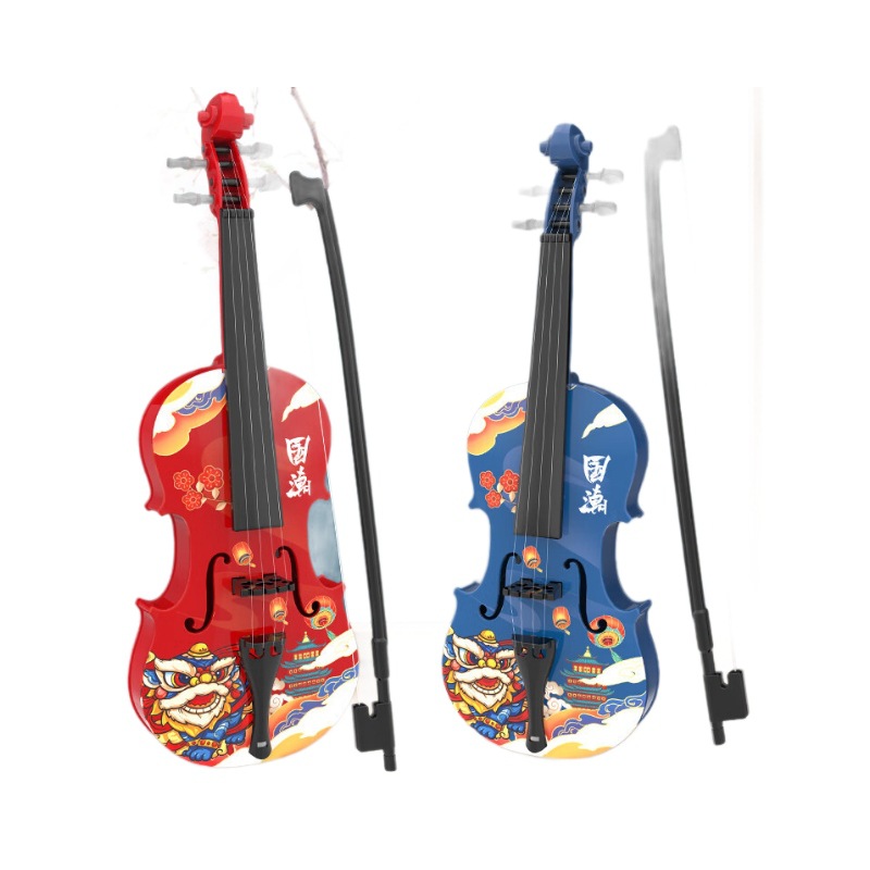 Children's Chinese style violin toy simulation musical instrument simulation music violin performance ornaments red small lift