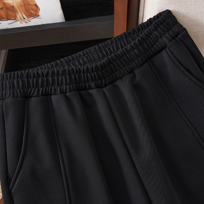 Autumn and Winter New Plus-Size Women's Extra-Large Fleece-Lined Casual Pants 150kg Korean Version Slimming Patchwork K6239