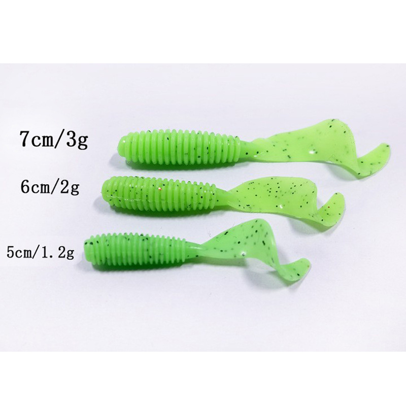 Luya False Bait Thread Tail Maggot Soft Bait Lead Hook Combination Bionic Soft Worm Luya Soft Bait Set