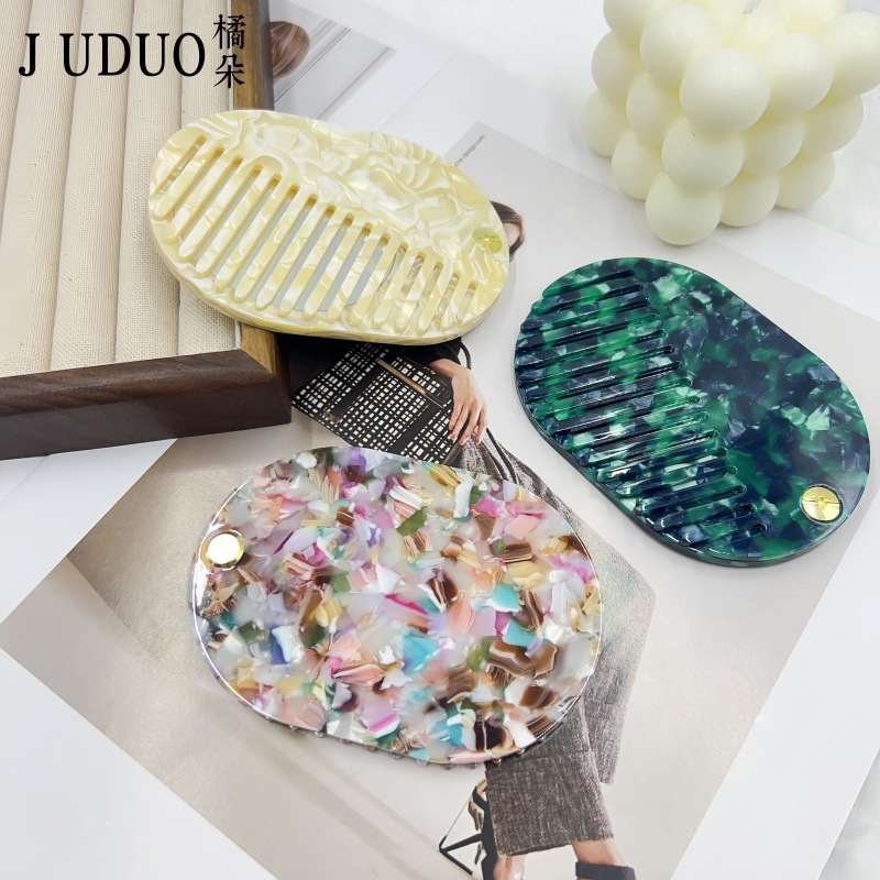 Orange Joker Korean Leopard Mirror Comb Multifunctional Mirror Comb Anti-static Foreign Trade Cross-border Star Hotel Comb