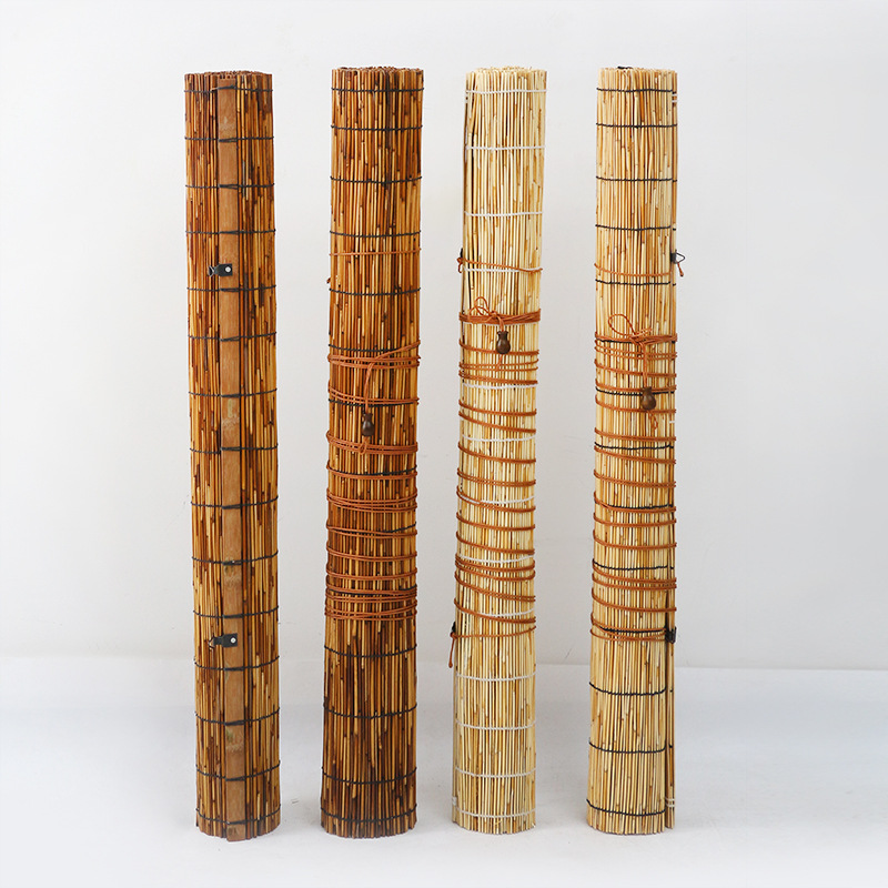 Reed Roller Blind Straw Curtain Retro Wall Decoration Living Room Tea Room Ceiling Retro Partition Sunshade Reed Curtain