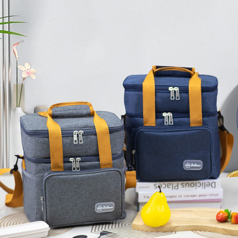 Temu Lunch Bag, Insulated Ice Pack, Single/Double Layer Lunch Bag, Leak-Proof, Portable Insulated Lunch Bag