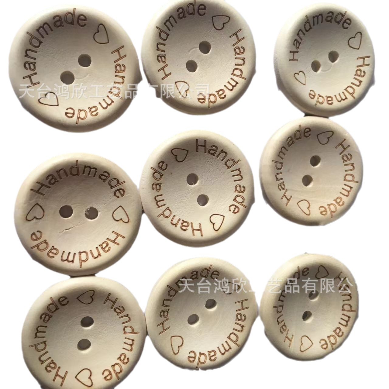Cross-border log button Handmade round button two eyes DIY accessories clothing laser engraving manufacturers wholesale