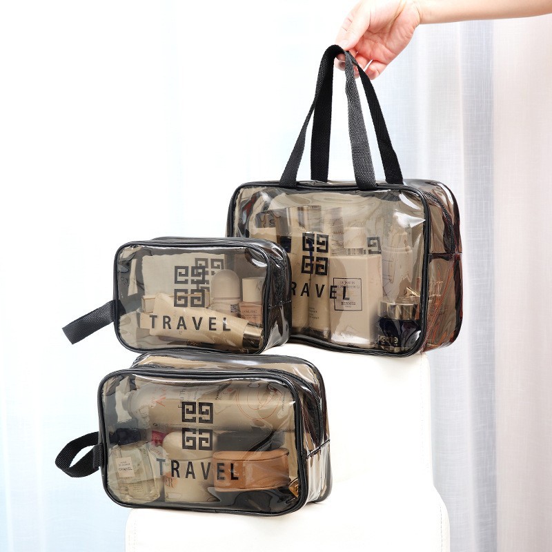 New PVC Transparent Toiletry Bag Storage Waterproof Cosmetic Bag Portable Portable Toiletry Cosmetic Bag