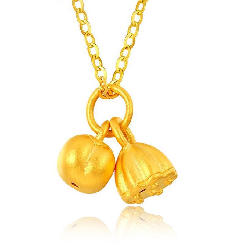 Shuibei Gold Pure Gold 999 Pendant 3D Hard Gold 24K Pure Gold Jewelry Necklace Clavicle Chain Live Broadcast One Piece Dropshipping