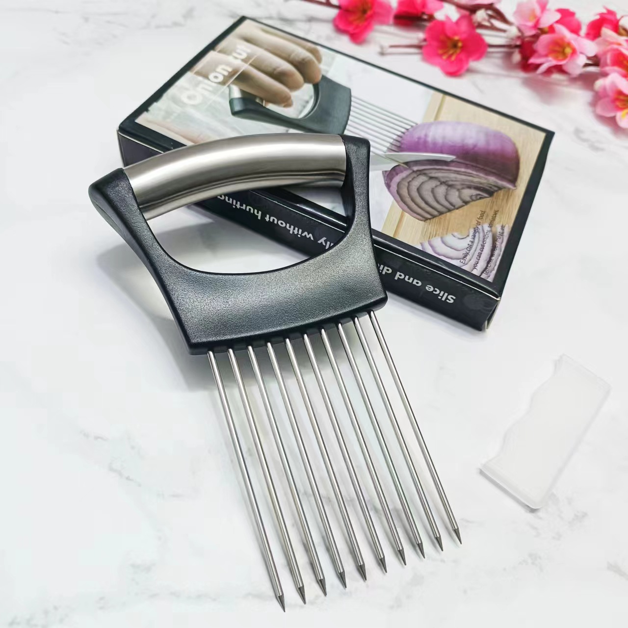 Держатель для иглы лука из нержавеющей стали, кухонные принадлежности