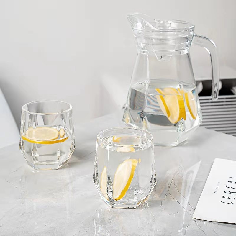 Wholesale Light Luxury Cold Water Kettle, Household Large-Capacity Cold Water Kettle Set, Electroplated Hexagonal Water Set, Opening Gift