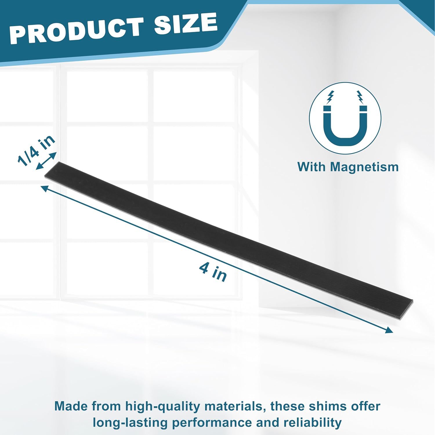 4" X1/4" Magnetic Hinge Shims Magnetic Hinge Shims for Hinge Adjustment and Repair