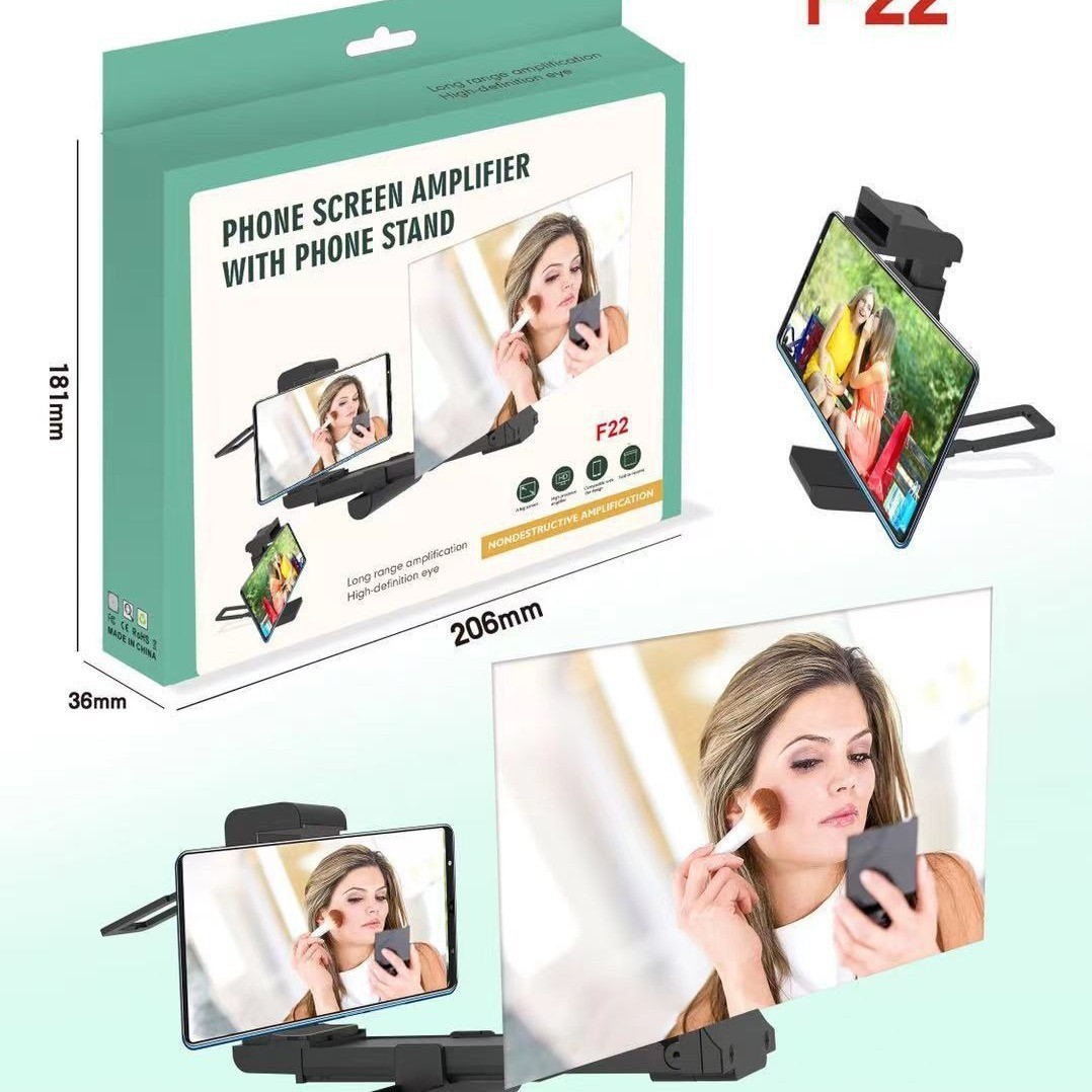 Mobile Phone Screen Amplifier Desktop Ultra-Clear Large Screen Mobile Phone Holder Amplifier Mobile Phone Magnifying Glass Video Amplifier