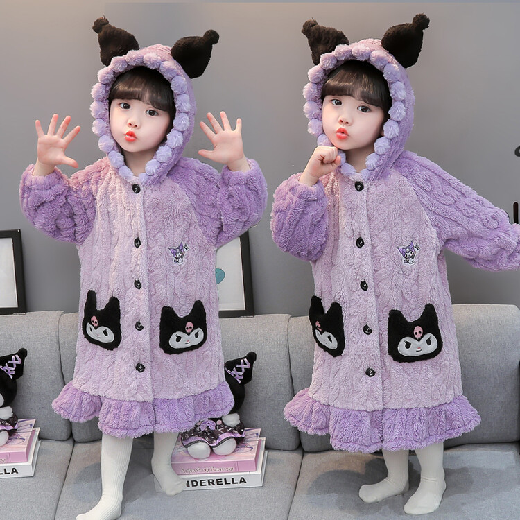 Ночная рубашка для девочек, фланелевые пижамы, новые осенние пижамы для малышей, коралловый флис, ночная рубашка для детей