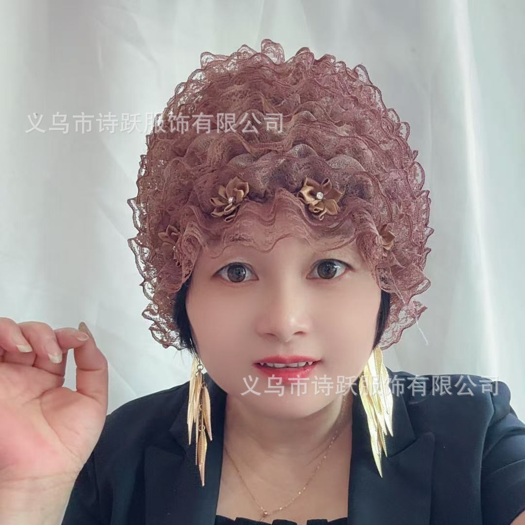 Летняя тонкая шляпа из 5-7 слоев шелка с цветочным кружевом, модная универсальная шляпа для скрытия седых волос, дышащая шляпа