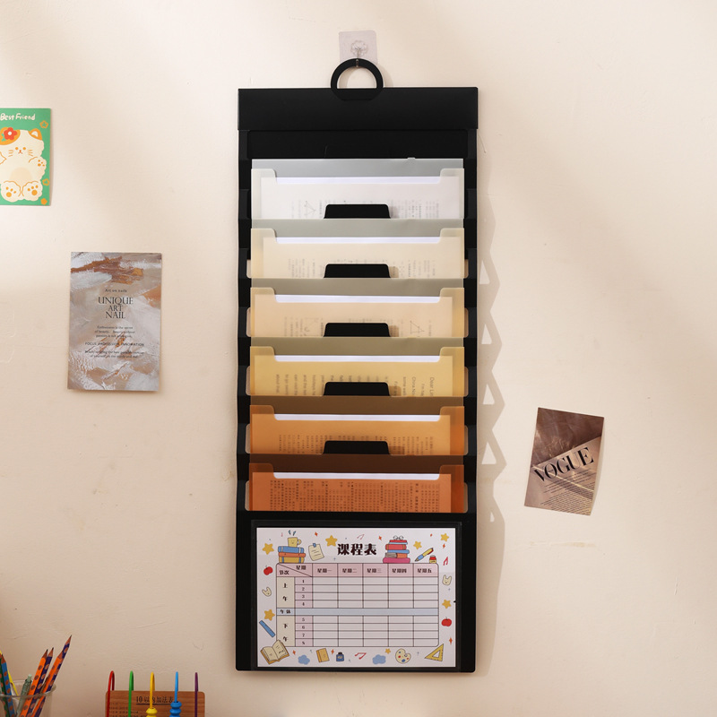 a4 plastic portable organ bag cross-border e-commerce popular multi-functional 6-grid file bag hanging organ folder