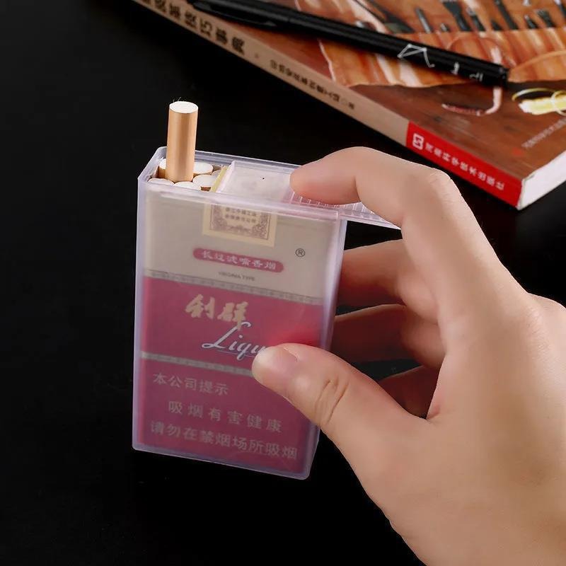 Cigarette Box 20-Pack Soft-Pack Cigarette Box Anti-Pressure and Moisture-Proof Plastic Cigarette Box Convenient Flip-Top Soft and Hard-Pack Cigarette Protective Case