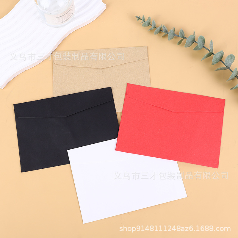 In stock solid color European-style colored double-adhesive paper Western-style square envelope Kraft paper red gift seal cross-border Amazon
