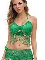 Belly Dance Costume Sequin Bra Indian Egyptian Dance Performance Outfit Stage Wear Tassel Halter Neck Camisole Ball Gown