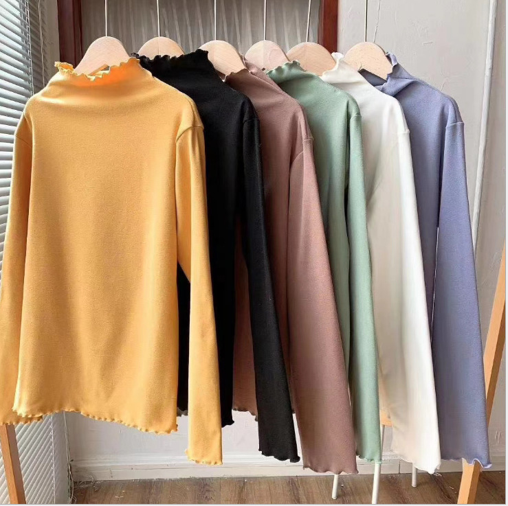 Half Turtleneck with Kitten Diary Slim Bottoming Shirt 2023 New Long-Sleeved Top T-Shirt for Women, Fashionable and Versatile for Women