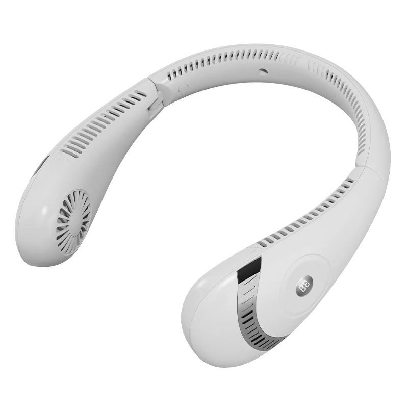 New Neck-Hanging Foldable Mini Fan, Portable Bladeless USB Rechargeable Personal Cooling Fan, Silent