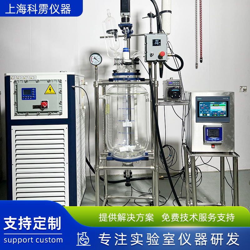 Double-Layer Glass Reactor Plc Master Control Laboratory Electric Heating Complete Set of Equipment