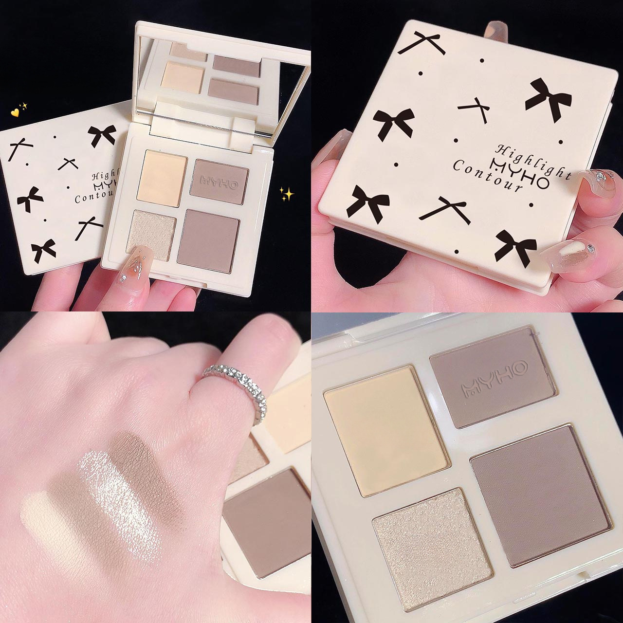[Nana Same Model] David Art Four-color Highlight Repairer Integrated Plate Matte Brightening Shadow Nose Shadow