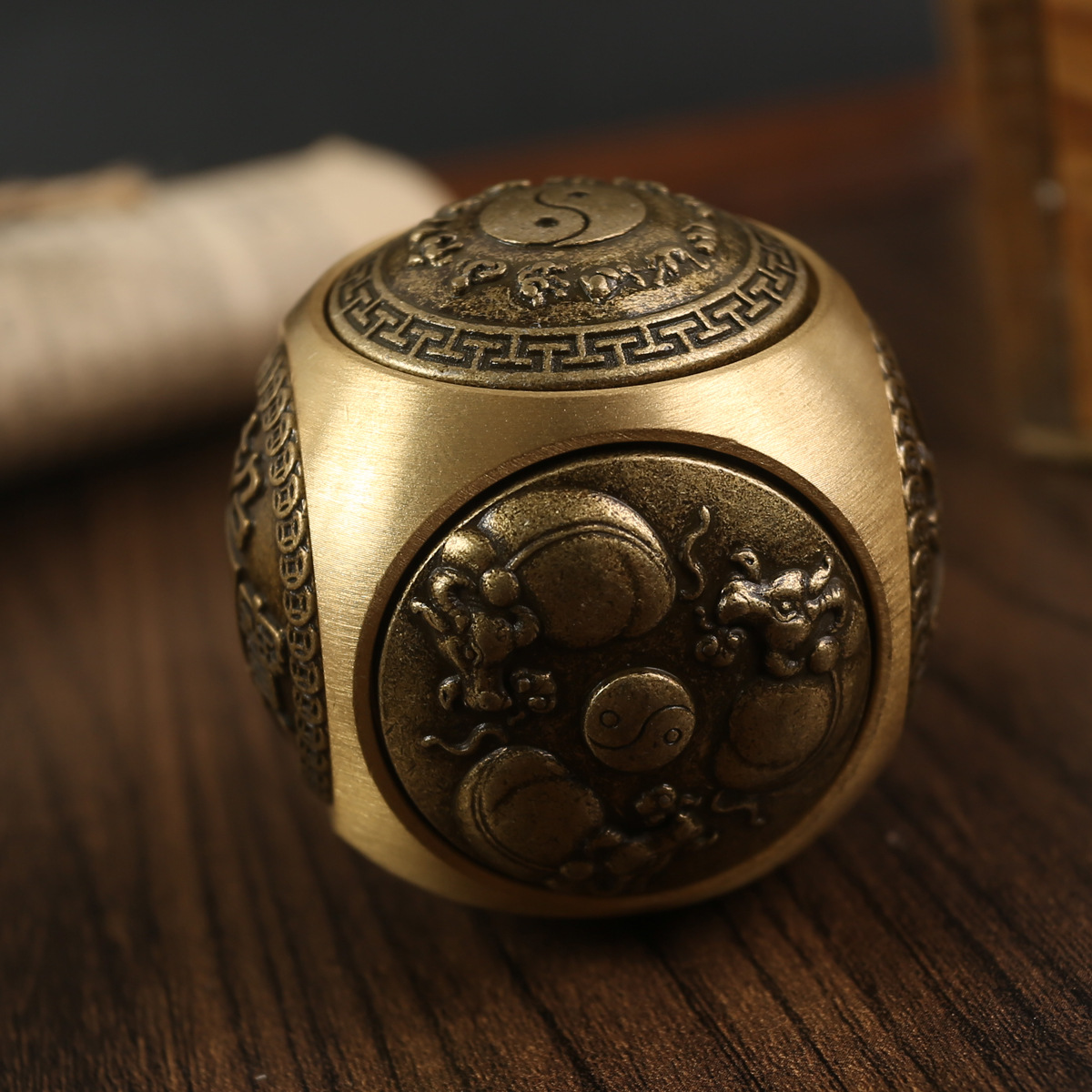 Бронзовые шестигранные шарообразные детали для снятия стресса и вращающиеся ручки, высококлассные подарки