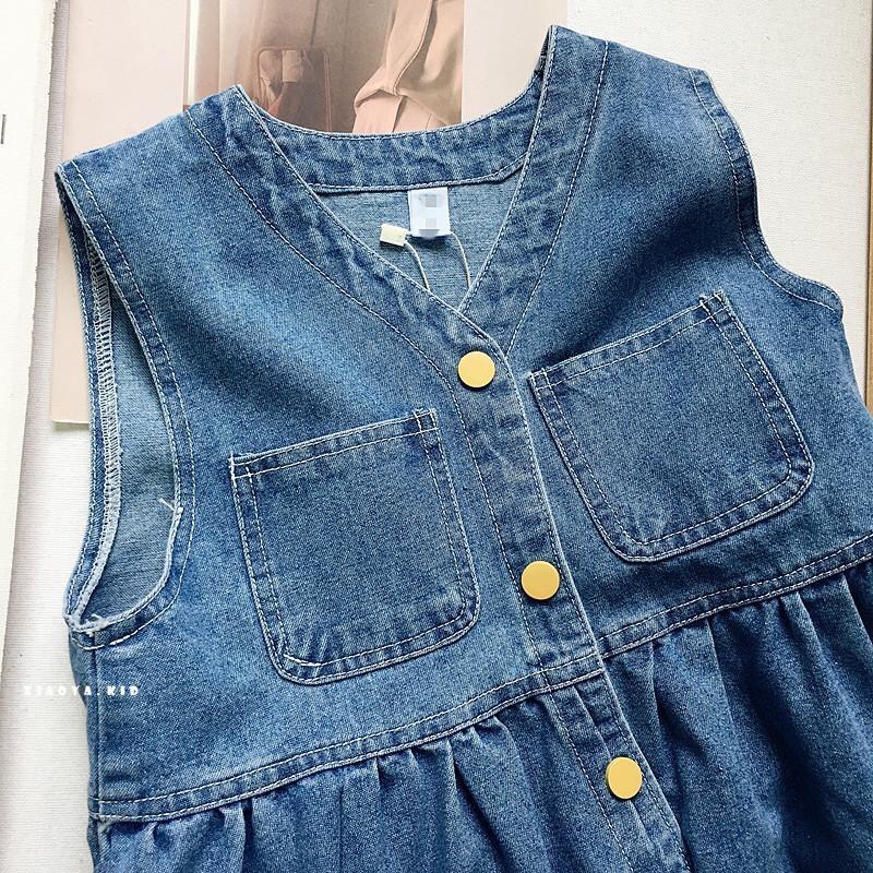 Girls Denim Skirt Vest Skirt 2024 Autum Baby Girl Shirt Suspender Skirt Two-Piece Dress Kidsren's Spring Clothing