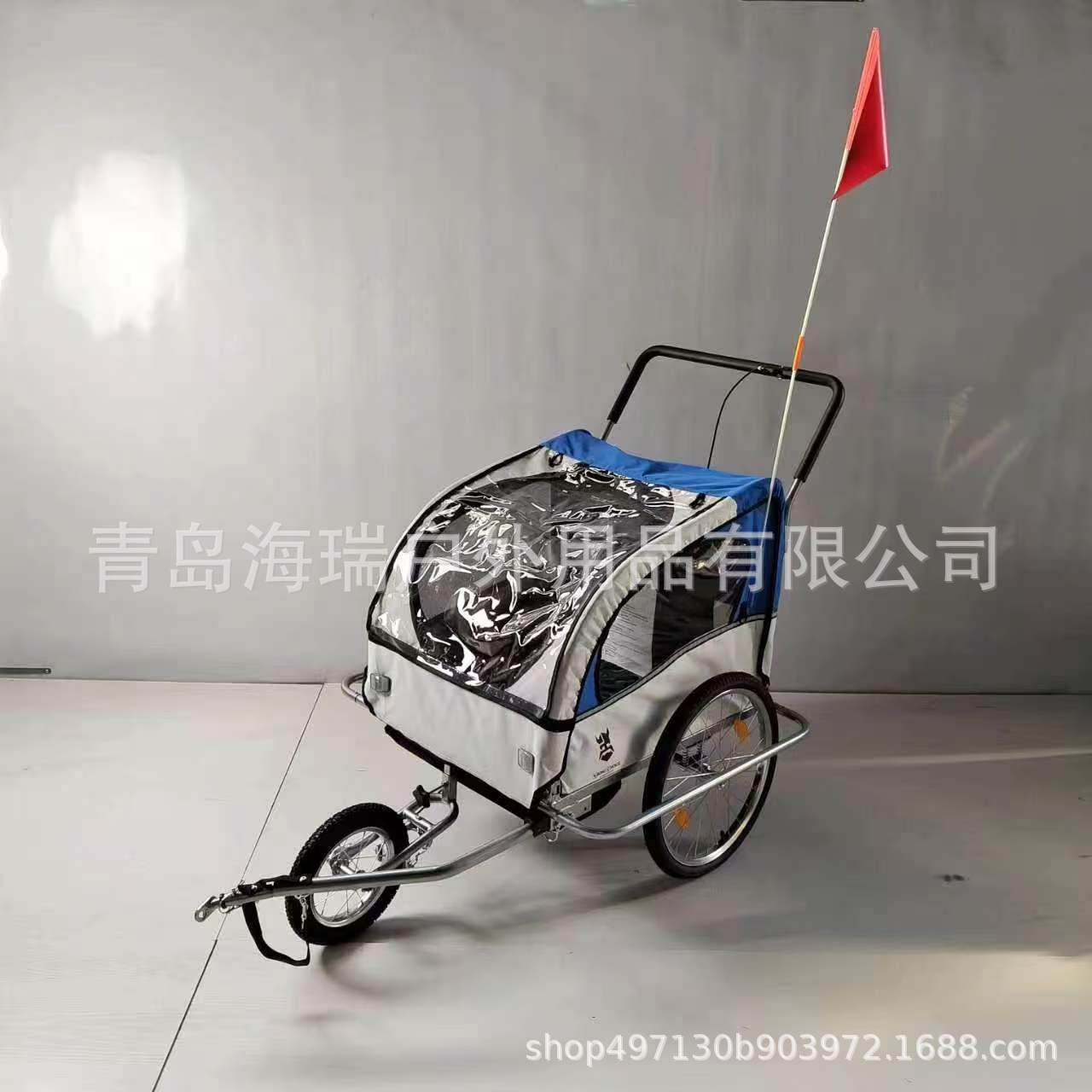 Foldable Baby Stroller Outdoor Trailer Can Sit and Lie down Portable Stroller Light-Proof Bicycle Trailer