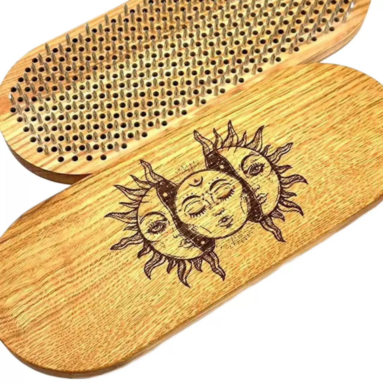 Cross-Border Creative Yoga Meditation Foot Pedal Wooden Yoga Board Zen Yoga Practice Board Acupuncture Massage Relaxation Board