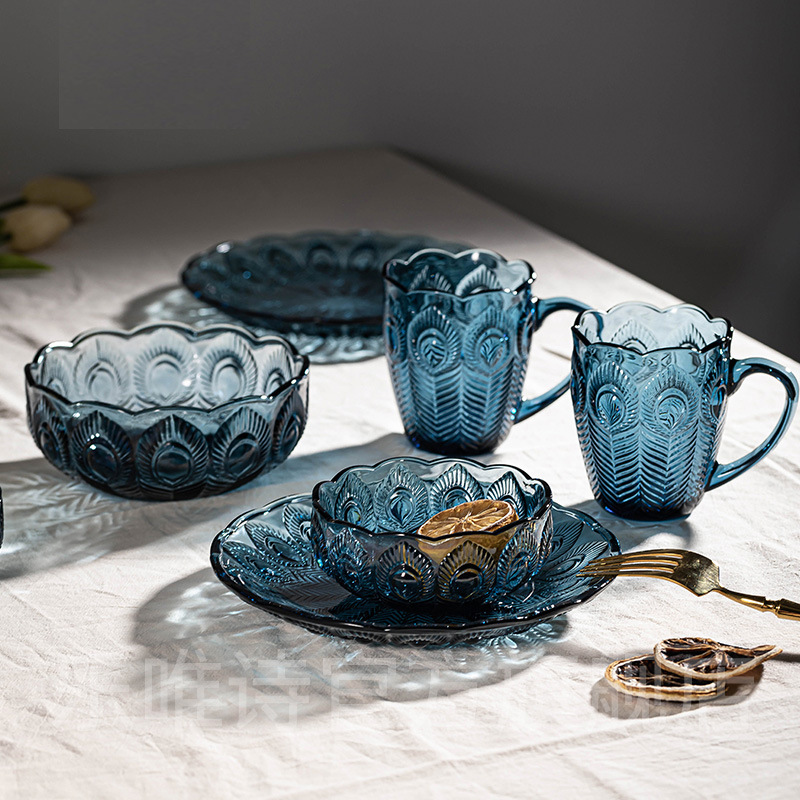 Темно-синяя салатная миска, фруктовая тарелка, с ручкой, креативный подарочный набор, бизнес-мероприятие