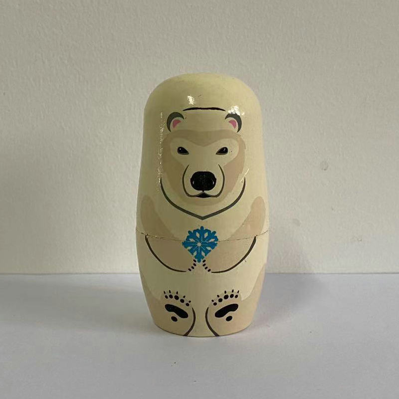 Wholesale Russian Matryoshka Doll Five Layers Elephant Matryoshka Doll Handmade Crafts Home Decoration Painted Hand Cartoon Doll