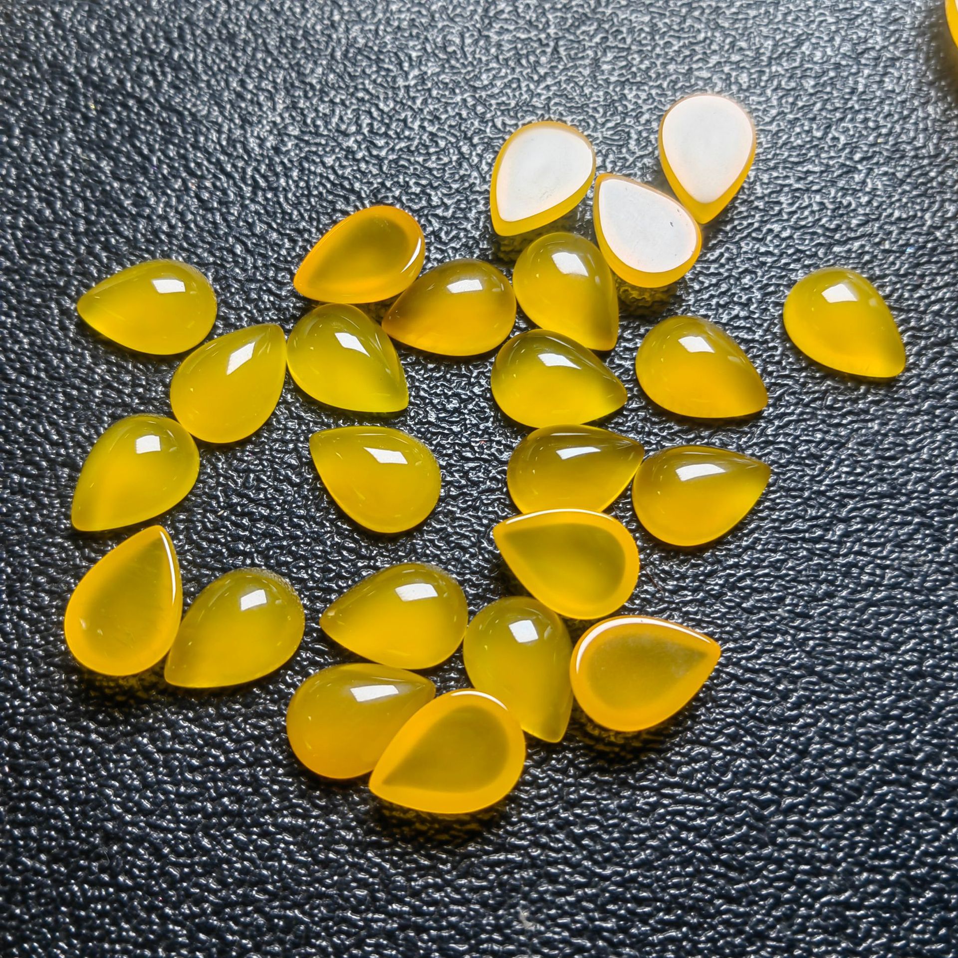 Натуральный желтый агат кольцо поверхность DIY украшения аксессуары желтый халцедон 10*14 капля воды поверхность оптовая культурные игрушки