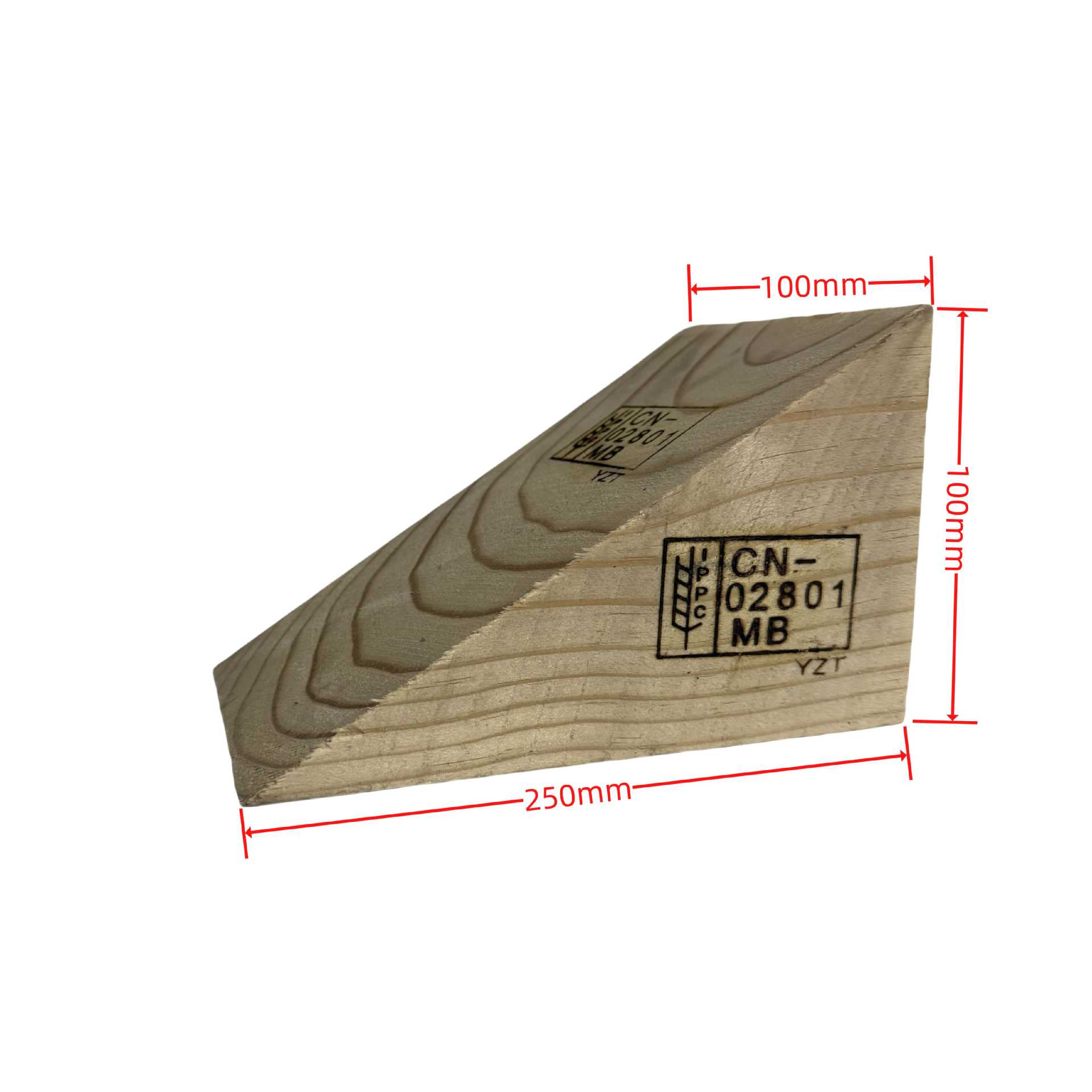 IPPC Fumigated Triangle Wood Retainer Square Wood Wedge Container Non-fumigated Triangle Wood Vehicle Retainer