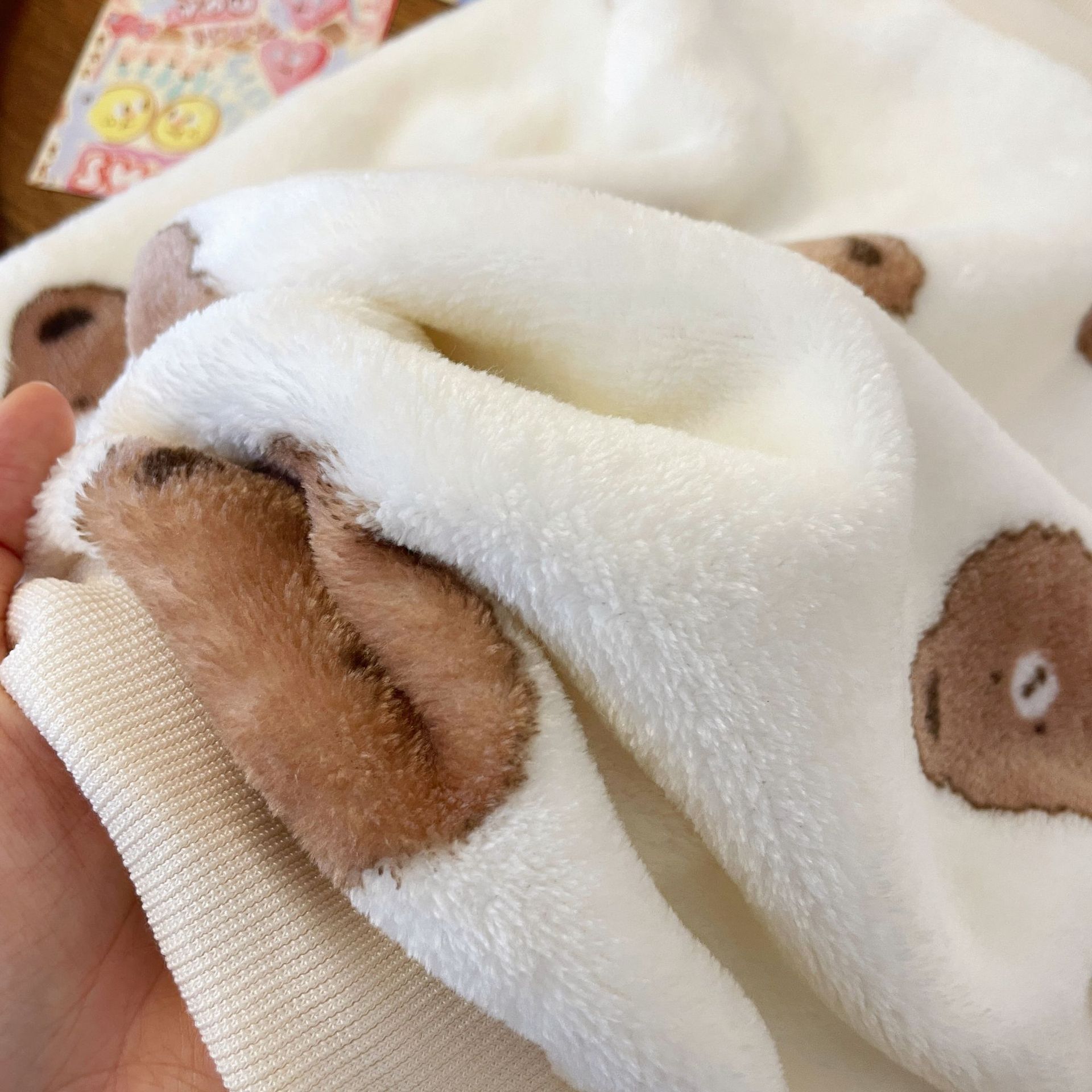 Children's Flannel Pajamas for Boys and Girls Coral Velvet Medium and Large Kidsren Cartoon Round Neck Home Clothes Fleece-lined Thickeneded Set