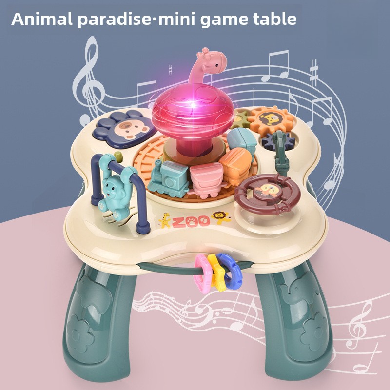 Infant Multifunctional Game Table Early Education Music Enlightenment Baby Animal Park Children's Learning Table Electric Toys