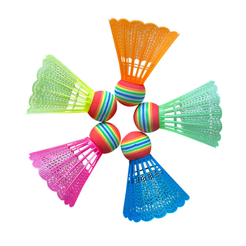 Rainbow Head Big Head Badminton Nylon Plastic Ball Outdoor Feather Children Badminton Entertainment Ball